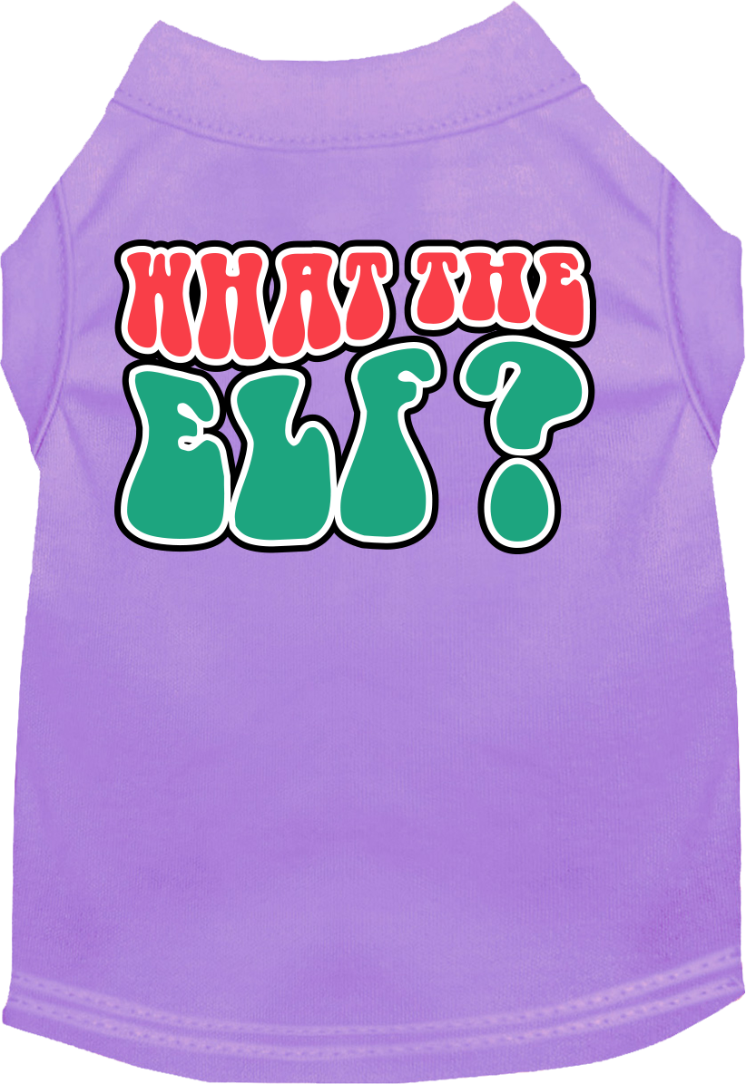 What the Elf Screen Print Dog Shirt Lavender Size XS